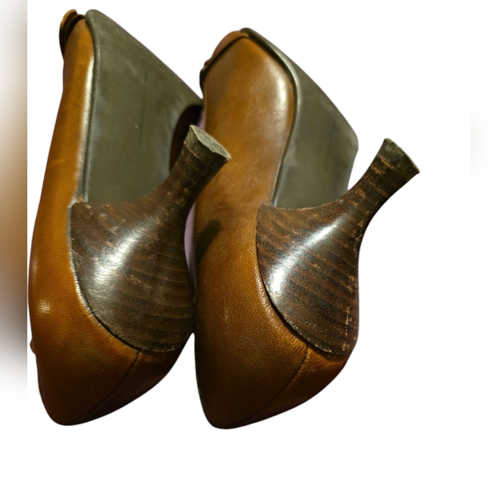 Stuart Weitzman Buckled Studded Brown High Quality Leather Pointed Pumps Sz6M - Picture 10 of 12